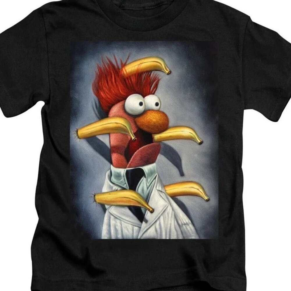 Beaker portrait Muppet character from The Muppet Show Black T-shirt .